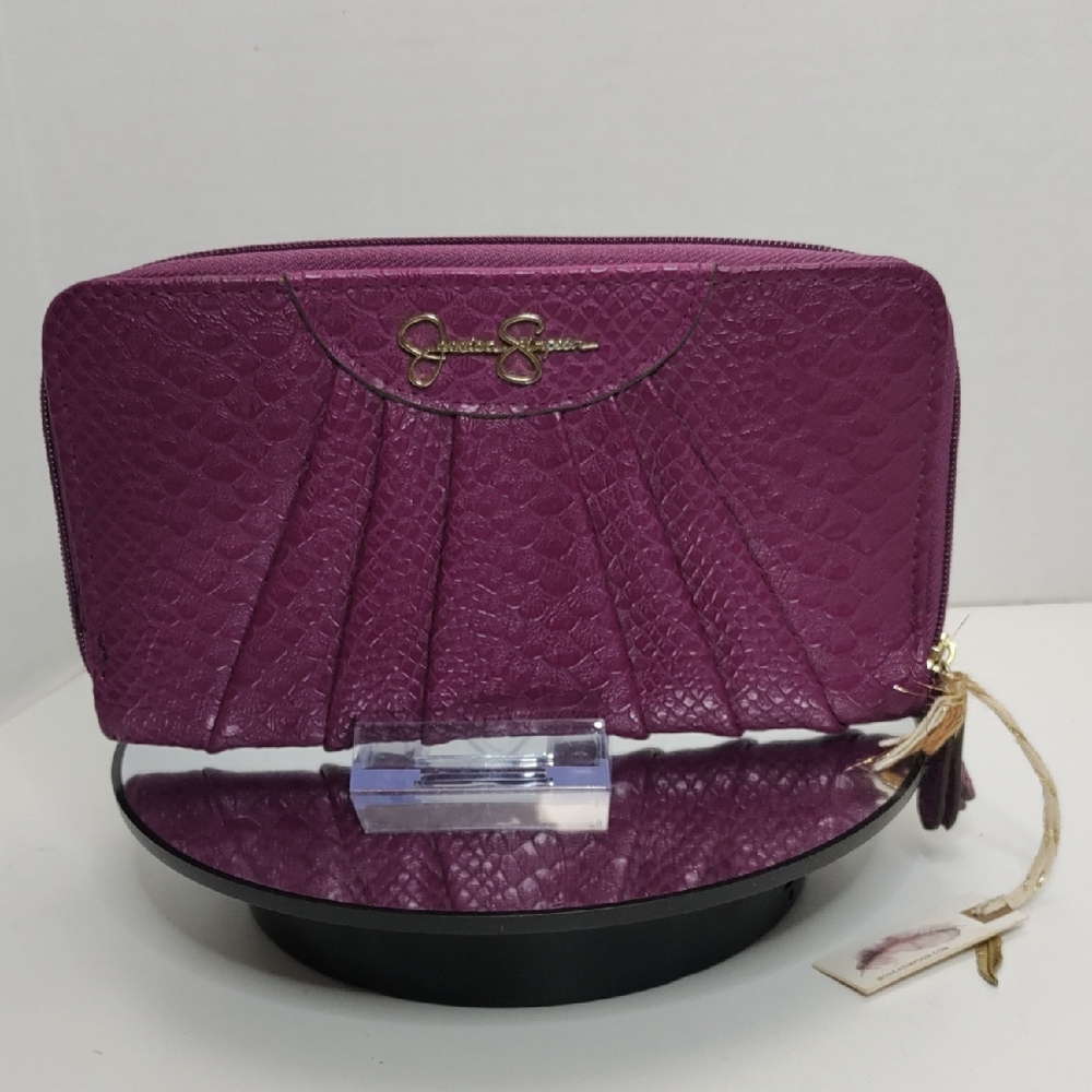 Jessica Simpson Plum Textured Zip-Around Wallet